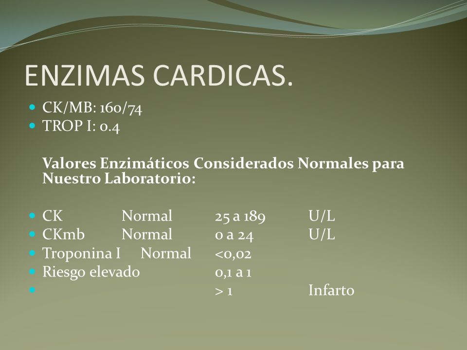Valores normales de enzima ck